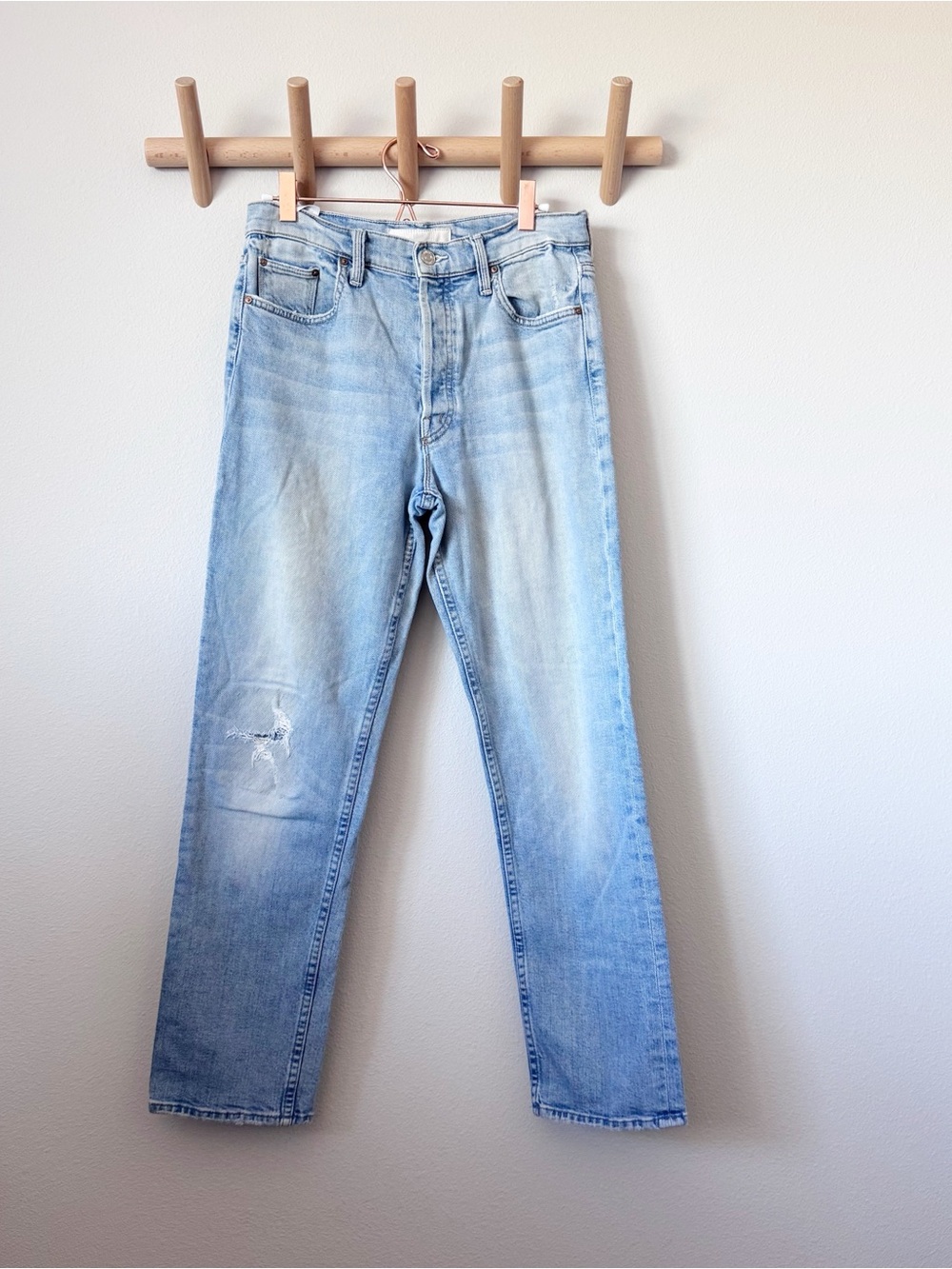 MOTHER The Tom Cat Light Blue Straight Leg Jeans